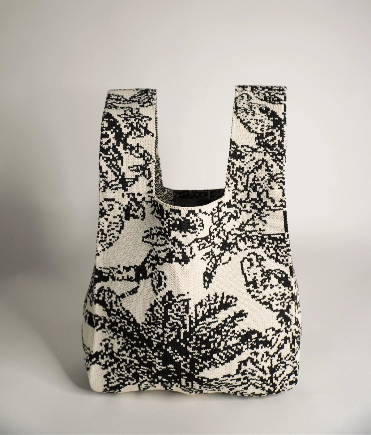 Palm Beach Print Top Knot Machine Washable Bag Medium - Black Multi