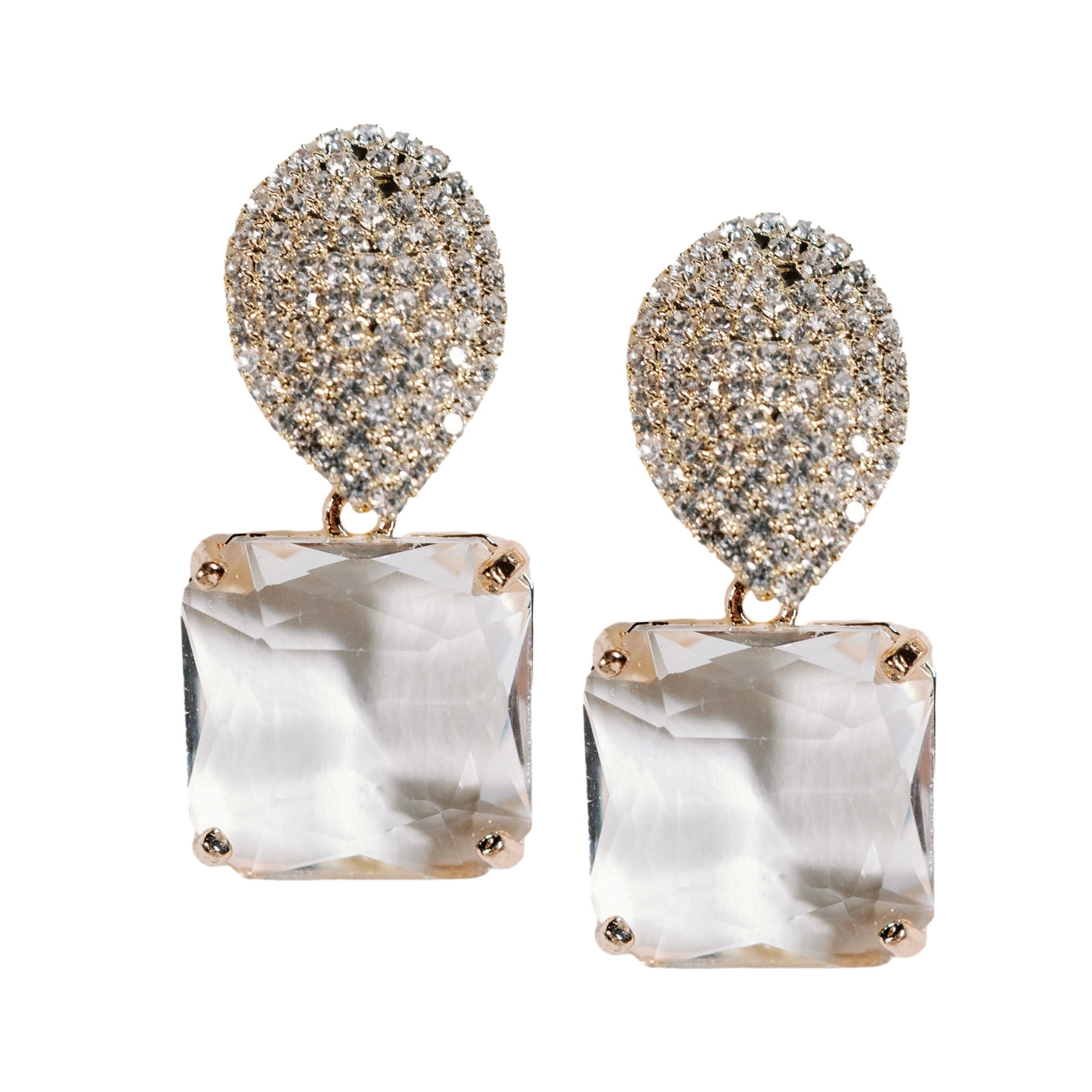 Pavé Gumdrop Clear Crystal Statement Earrings