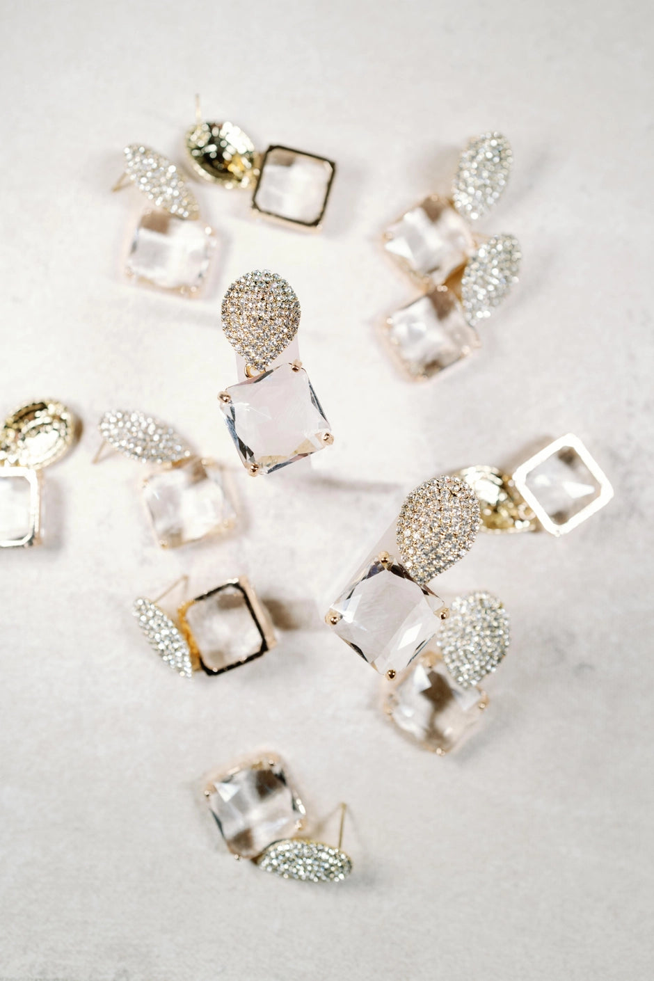 Pavé Gumdrop Clear Crystal Statement Earrings