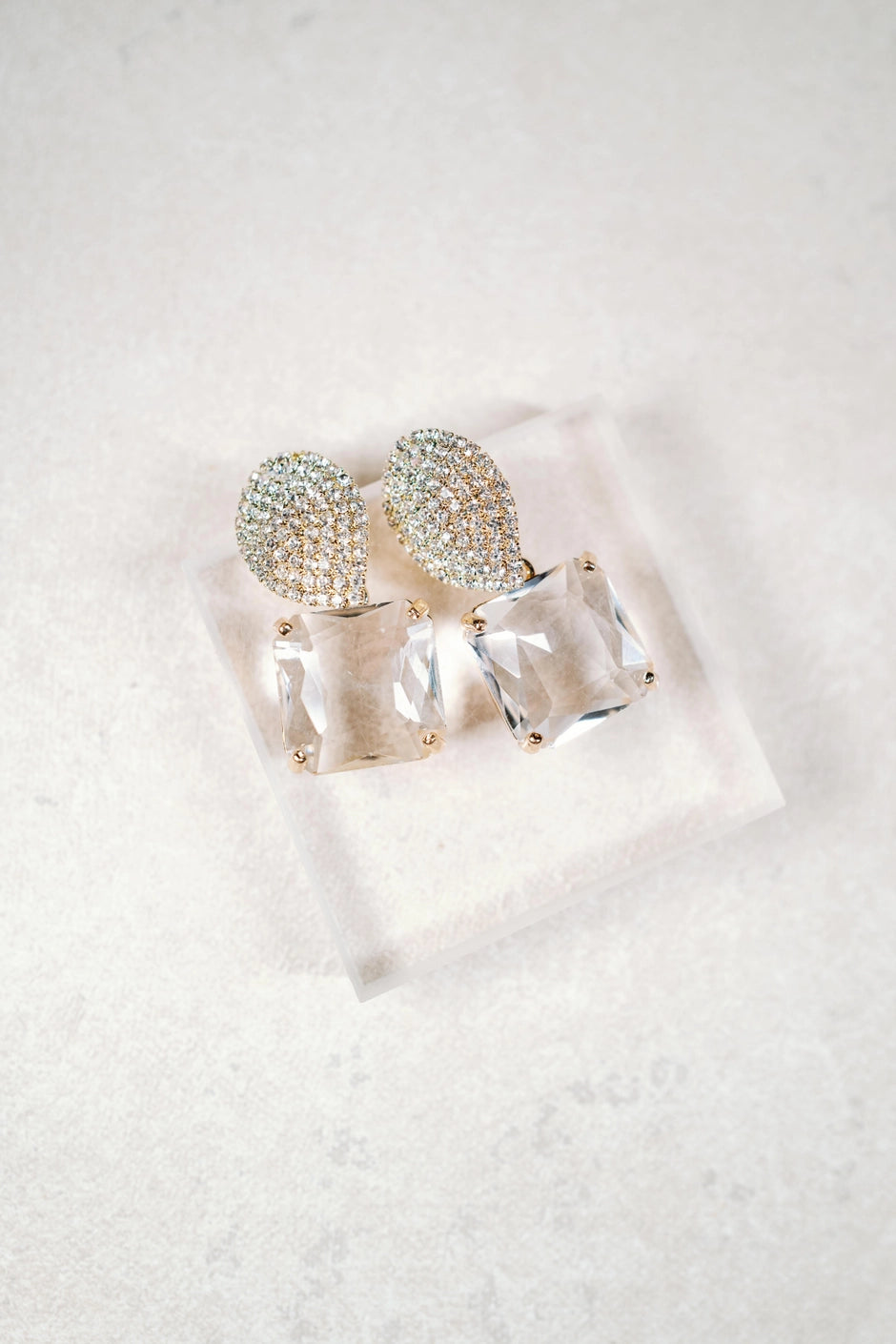 Pavé Gumdrop Clear Crystal Statement Earrings
