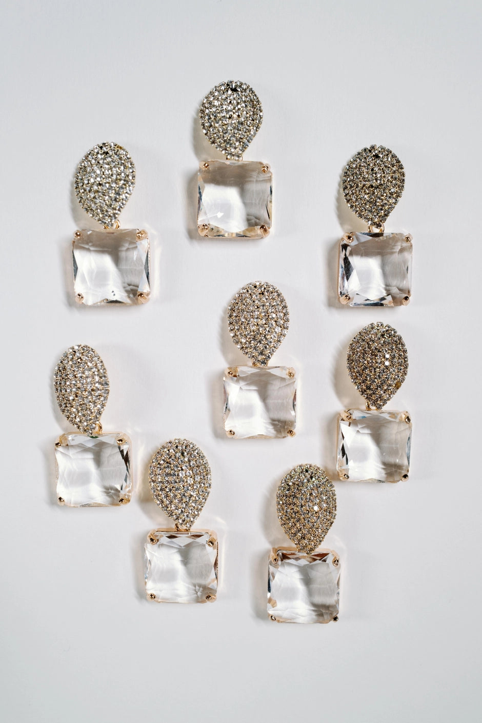 Pavé Gumdrop Clear Crystal Statement Earrings