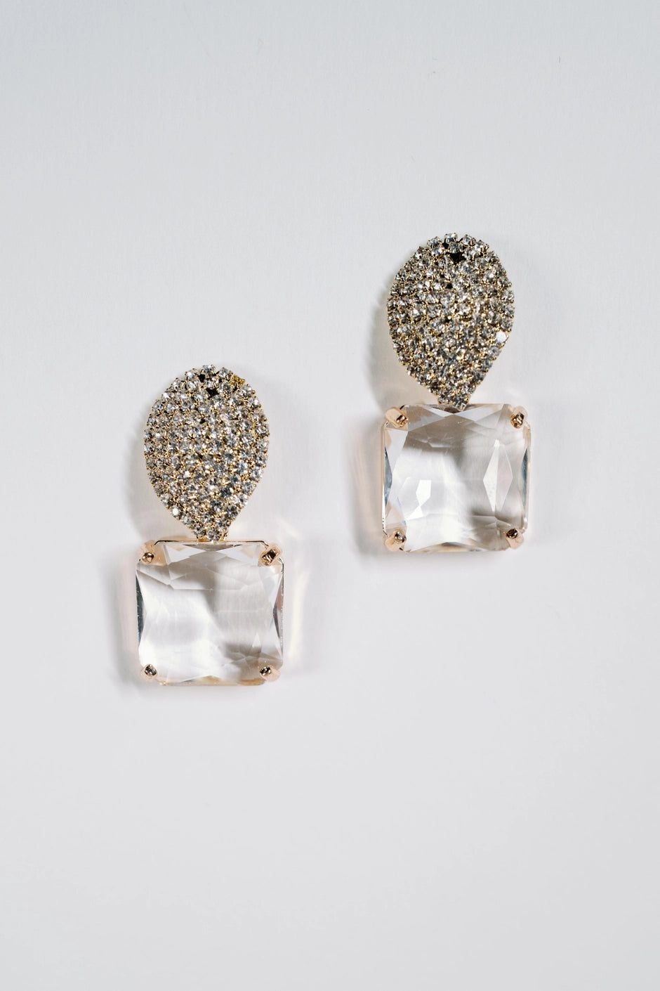 Pavé Gumdrop Clear Crystal Statement Earrings