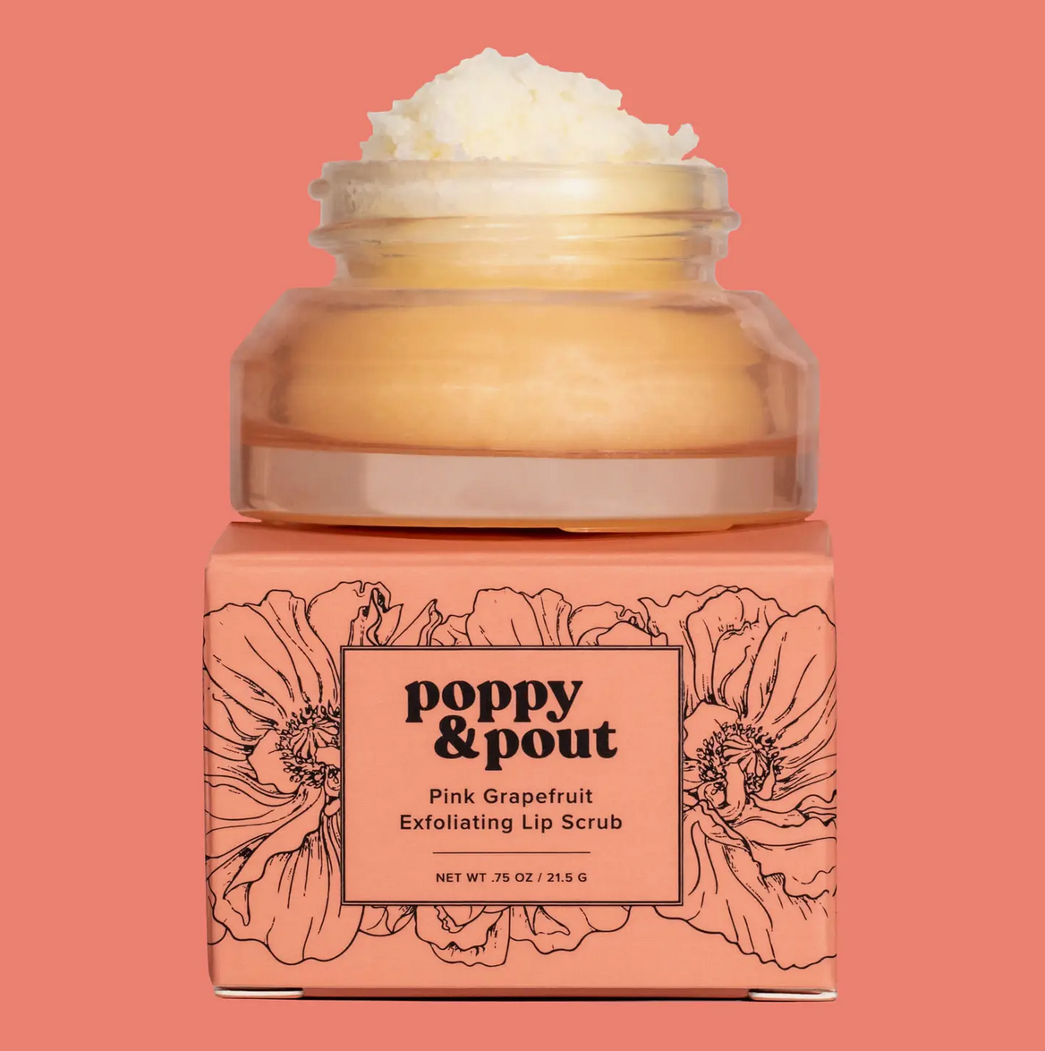 Pink Grapefruit Lip Scrub, Poppy & Pout
