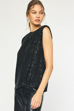 Load image into Gallery viewer, Savile Sequin Sleeveless Blouse - Black
