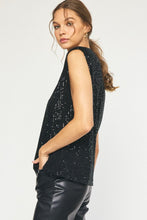Load image into Gallery viewer, Savile Sequin Sleeveless Blouse - Black

