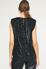 Load image into Gallery viewer, Savile Sequin Sleeveless Blouse - Black
