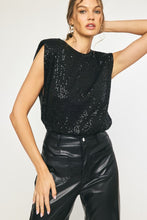 Load image into Gallery viewer, Savile Sequin Sleeveless Blouse - Black
