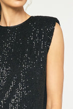 Load image into Gallery viewer, Savile Sequin Sleeveless Blouse - Black
