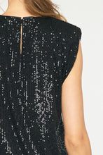 Load image into Gallery viewer, Savile Sequin Sleeveless Blouse - Black
