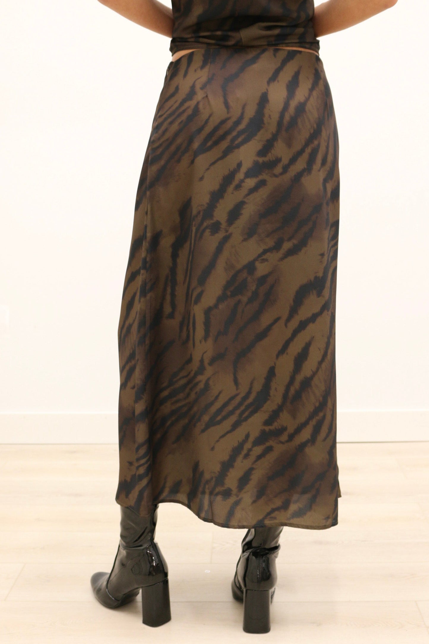 Selva Animal Print Midi Skirt - Brown Multi