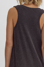 Load image into Gallery viewer, Shore Ribbed Knit V-Neck Relaxed Fit Dress - Charcoal
