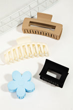 Load image into Gallery viewer, Solid Matte Neutral Blue Hair Claw Clip Set - Multi
