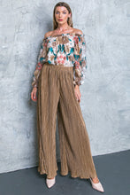 Load image into Gallery viewer, Sophia Plisse Pleated Wide Leg Pants - Bronze
