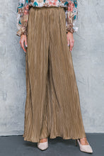 Load image into Gallery viewer, Sophia Plisse Pleated Wide Leg Pants - Bronze
