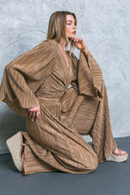 Load image into Gallery viewer, Sophia Plisse Pleated Wide Leg Pants - Bronze
