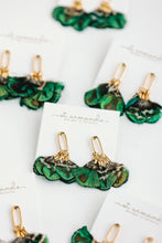 Load image into Gallery viewer, Mallard Feather Tassel Statement Earrings - Green Multi

