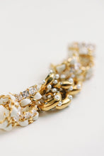 Load image into Gallery viewer, Vintage Chain Wrapped Leather Statement Hoop Earrings - Gold Multi
