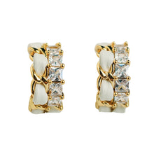 Load image into Gallery viewer, Vintage Chain Wrapped Leather Statement Hoop Earrings - Gold Multi
