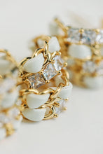 Load image into Gallery viewer, Vintage Chain Wrapped Leather Statement Hoop Earrings - Gold Multi
