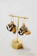 Load image into Gallery viewer, Quail Feather Tassel Statement Earrings - Tan Multi
