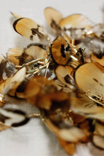 Load image into Gallery viewer, Quail Feather Tassel Statement Earrings - Tan Multi
