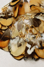 Load image into Gallery viewer, Quail Feather Tassel Statement Earrings - Tan Multi
