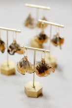 Load image into Gallery viewer, Quail Feather Tassel Statement Earrings - Tan Multi
