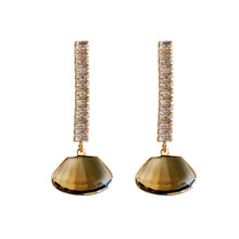 Load image into Gallery viewer, Swingy Diamond Drop Earrings - Brown
