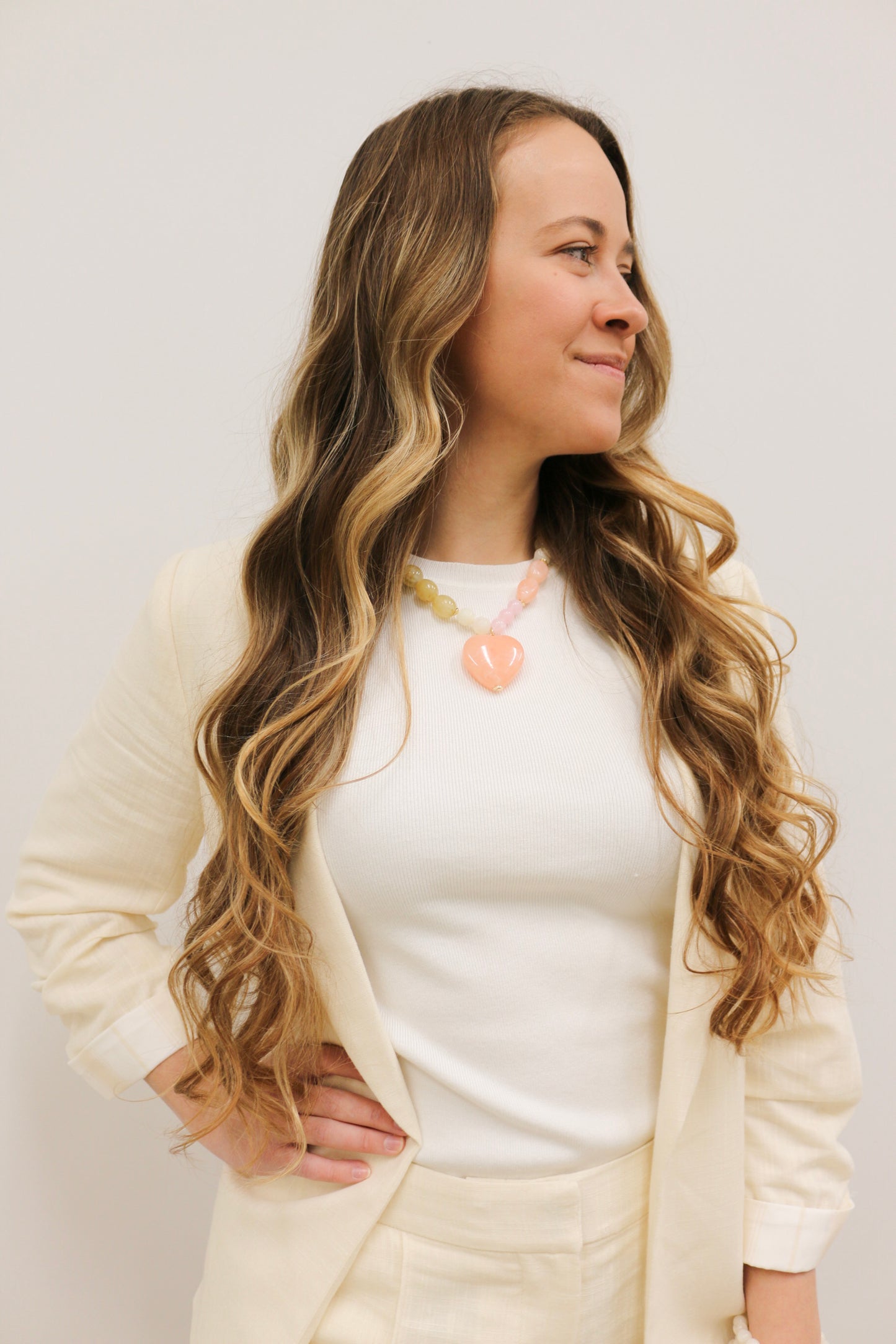 Venice Cinched Sleeve Relaxed Blazer - Ecru