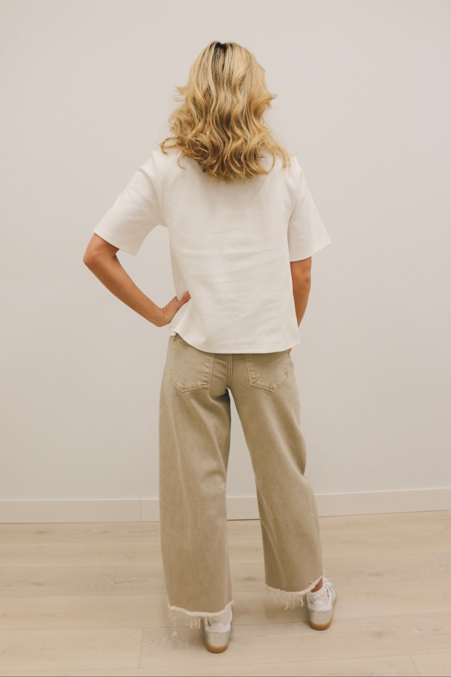 Kate High Rise Frayed Hem Barrel Denim by Vervet - Cinder