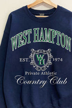 Load image into Gallery viewer, West Hampton Country Club Oversized Long Sleeve Crewneck Sweatshirt - Navy
