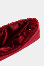 Load image into Gallery viewer, Wine Money Print Seed Beaded Coin Pouch - Burgundy Multi
