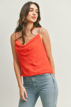 Load image into Gallery viewer, zSALE Saint Silky Chic Cowl Neck Cami Blouse - Cherry Tomato
