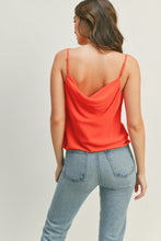 Load image into Gallery viewer, zSALE Saint Silky Chic Cowl Neck Cami Blouse - Cherry Tomato
