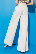 Load image into Gallery viewer, Keaton High Waisted Stretch Twill Wide Leg Pant - White
