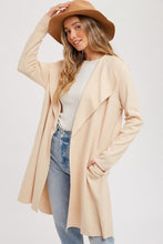 Load image into Gallery viewer, London Long Sleeve Drape Front Lightweight Cardigan - Shell
