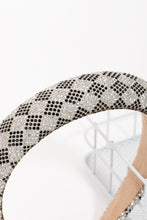 Load image into Gallery viewer, Rhinestone Checker Pattern Puffy Headband - Black, Silver
