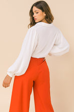 Load image into Gallery viewer, Bradshaw Collared Woven Long Sleeve Blouse - Ivory
