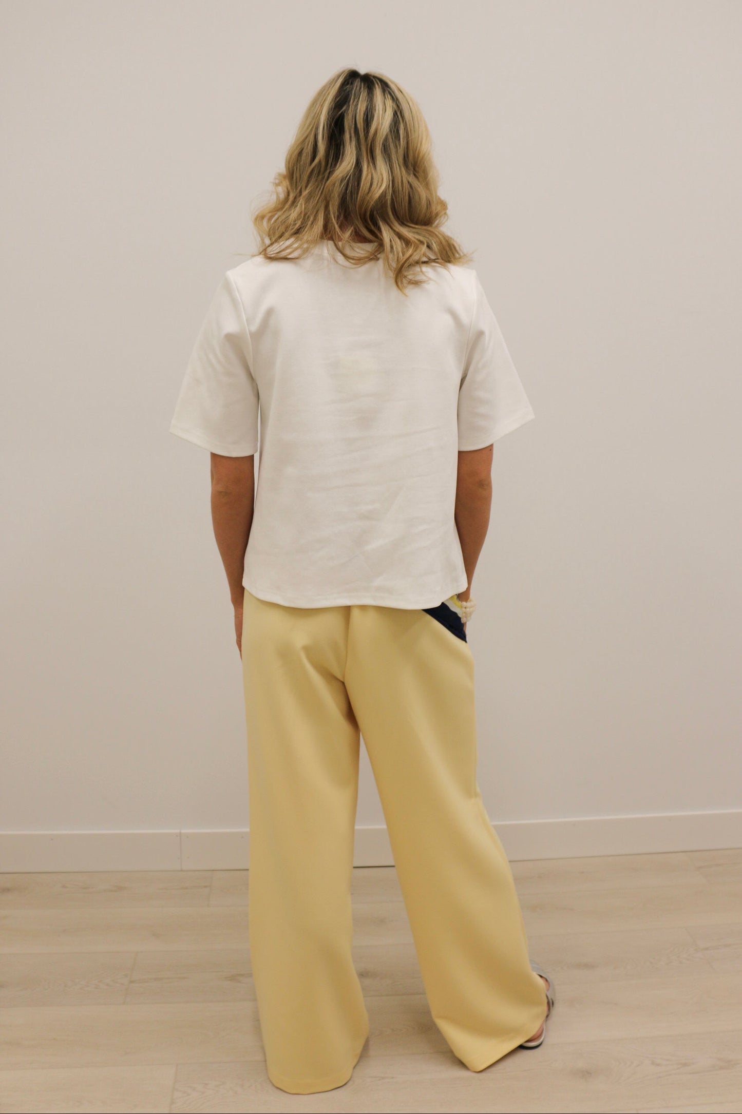 Zuri High Waisted Wide Leg Trouser Pants - Butter Yellow