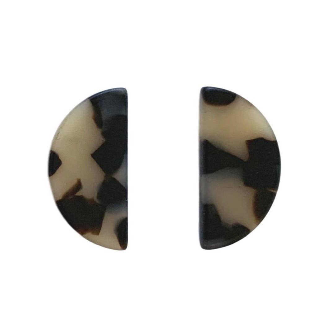 Blonde Tortoise Lola Half Moon Studs