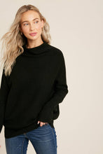 Load image into Gallery viewer, Chloe Long Sleeve Dolman Pullover Sweater - Black
