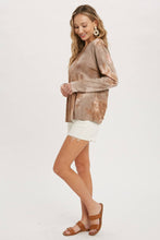 Load image into Gallery viewer, zSALE Cocoa Tie Dye Twist Back Cutout Knit Top
