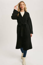 Load image into Gallery viewer, Leah Heavy Knit Trench Coat - Black
