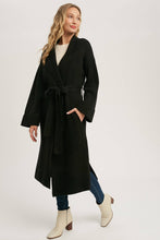 Load image into Gallery viewer, Leah Heavy Knit Trench Coat - Black
