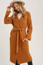 Load image into Gallery viewer, Leah Heavy Knit Trench Coat - Camel
