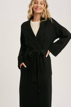 Load image into Gallery viewer, Leah Heavy Knit Trench Coat - Black
