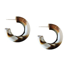 Load image into Gallery viewer, Chunky Lucite Hoop Earrings in Latte
