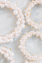 Load image into Gallery viewer, Pearl Cluster Hoop Earrings
