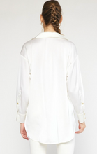 Load image into Gallery viewer, Amanda Silky Shine Button Up Woven Blouse - White
