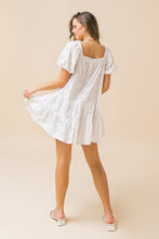 Load image into Gallery viewer, zSALE Amelia White Eyelet Tie Front Tassel Mini Dress - White
